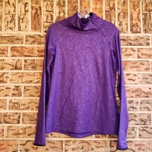 Nike Pro Dri Fit Purple Mock Turtleneck Large